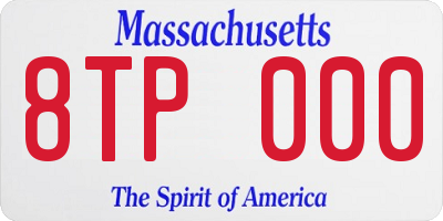 MA license plate 8TP000