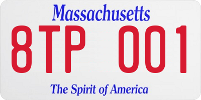 MA license plate 8TP001