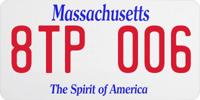 MA license plate 8TP006