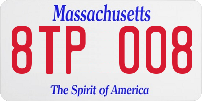 MA license plate 8TP008