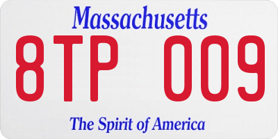 MA license plate 8TP009