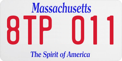 MA license plate 8TP011