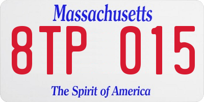 MA license plate 8TP015