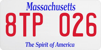 MA license plate 8TP026