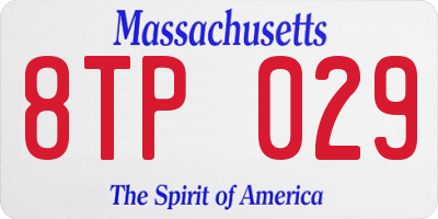 MA license plate 8TP029