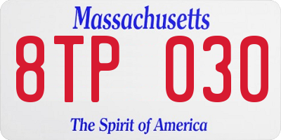 MA license plate 8TP030