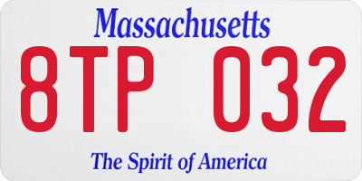 MA license plate 8TP032