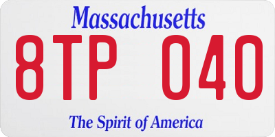 MA license plate 8TP040