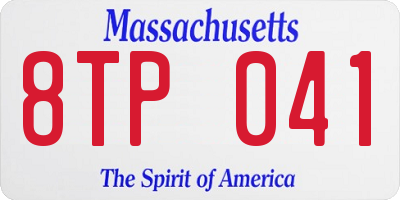 MA license plate 8TP041