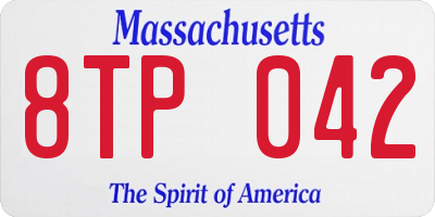 MA license plate 8TP042