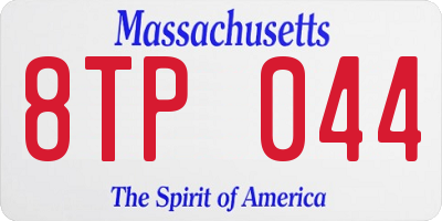 MA license plate 8TP044