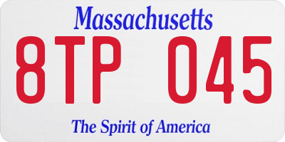 MA license plate 8TP045