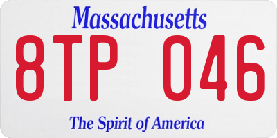 MA license plate 8TP046