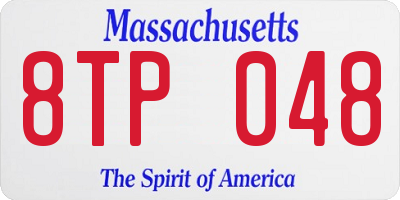 MA license plate 8TP048