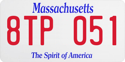 MA license plate 8TP051