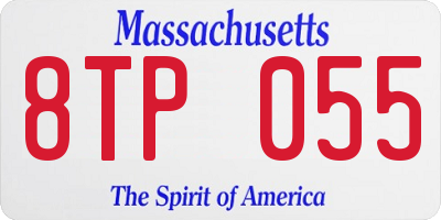 MA license plate 8TP055
