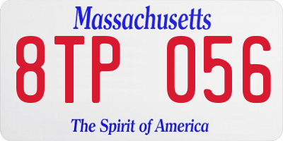 MA license plate 8TP056