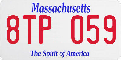 MA license plate 8TP059