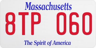 MA license plate 8TP060