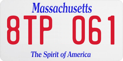 MA license plate 8TP061