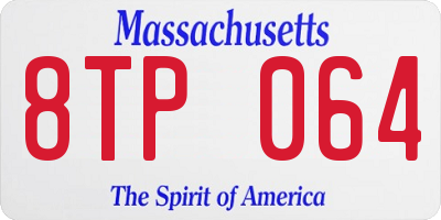 MA license plate 8TP064