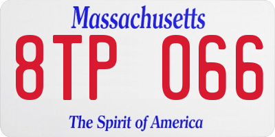 MA license plate 8TP066