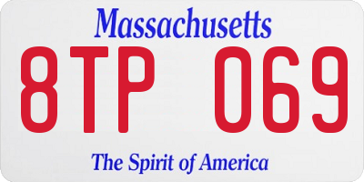 MA license plate 8TP069