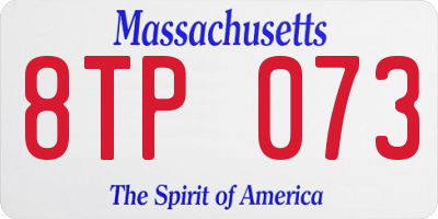 MA license plate 8TP073