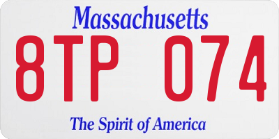 MA license plate 8TP074