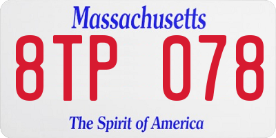 MA license plate 8TP078