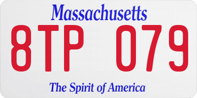MA license plate 8TP079