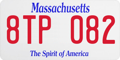 MA license plate 8TP082