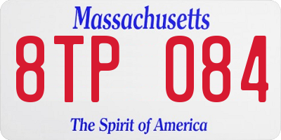 MA license plate 8TP084