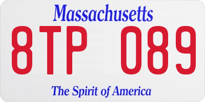 MA license plate 8TP089