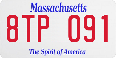 MA license plate 8TP091