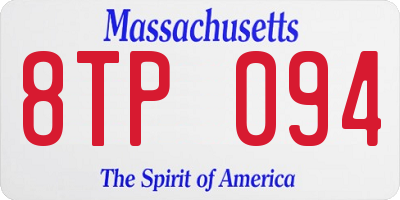 MA license plate 8TP094