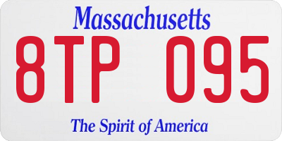 MA license plate 8TP095