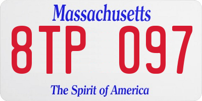 MA license plate 8TP097