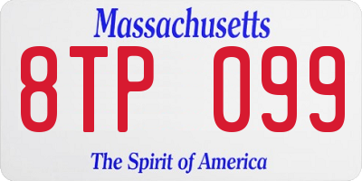 MA license plate 8TP099