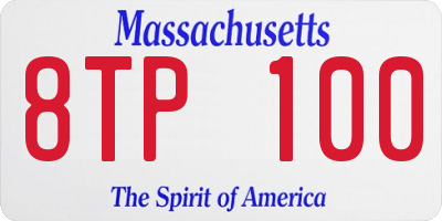 MA license plate 8TP100