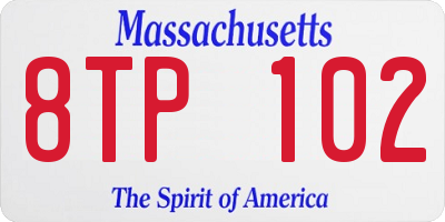 MA license plate 8TP102