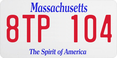 MA license plate 8TP104