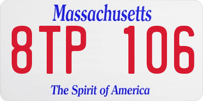 MA license plate 8TP106