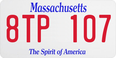MA license plate 8TP107