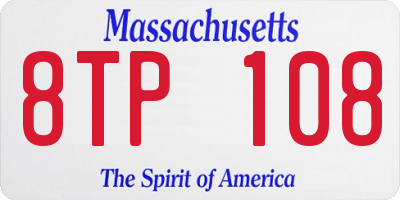 MA license plate 8TP108