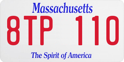 MA license plate 8TP110