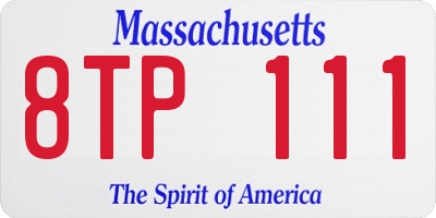 MA license plate 8TP111