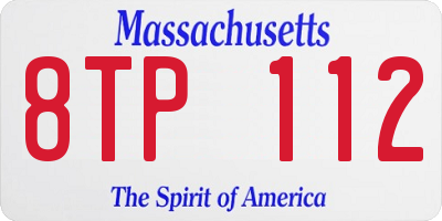 MA license plate 8TP112