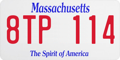 MA license plate 8TP114