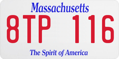 MA license plate 8TP116